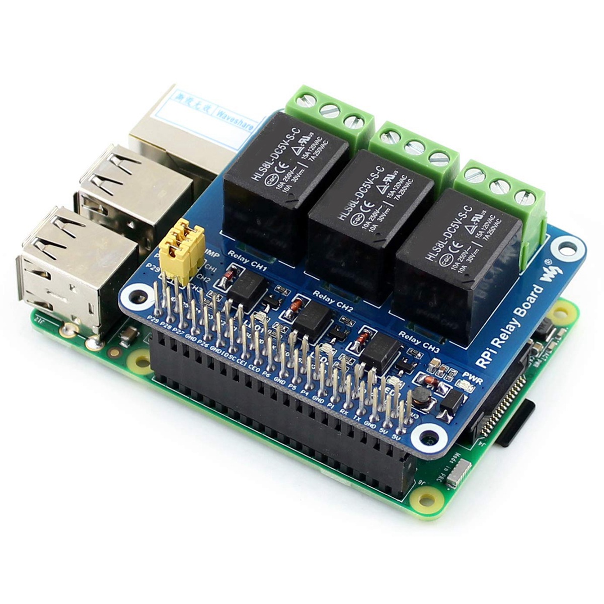 Waveshare 5V 3-Channel Relay M - огляд і ціна Pi Zero W Board