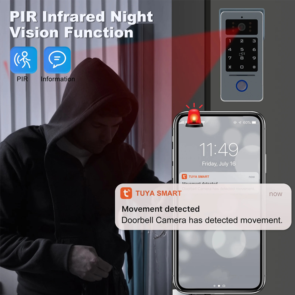 Tuya Wifi 7/10 Inch Video Inte - огляд і ціна Smart Doorbell Wired