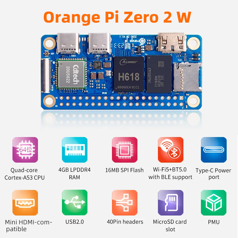 Orange Pi Zero 2W 4GB 2GB 1.5G - огляд і ціна Pi Zero W Board